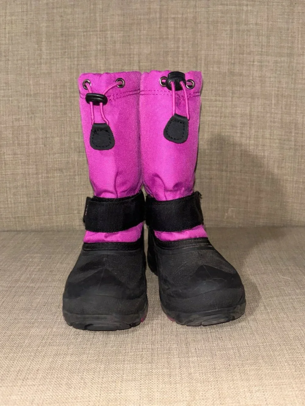 Kamik Rocket Kids Snow Boots Size 12 Pink Black Waterproof Insulated -40°F EUC